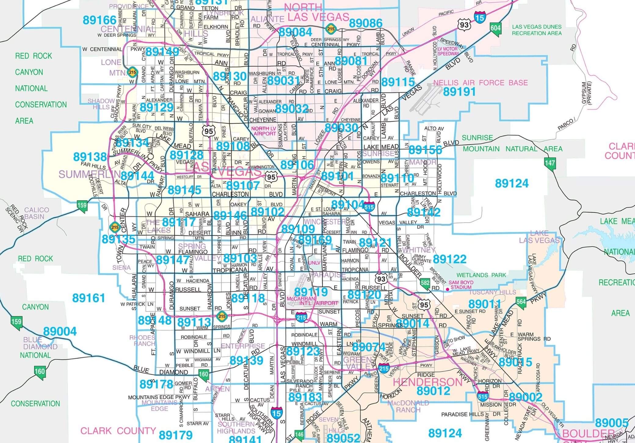 Vegas Zip Code Map